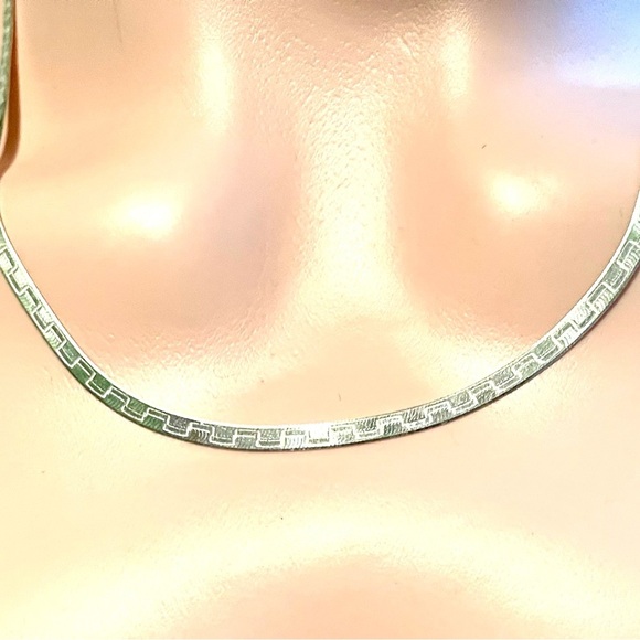 20” Italy 925 2 in 1 Necklace Sterling Silver .925 Vintage Herringbone - Picture 3 of 9